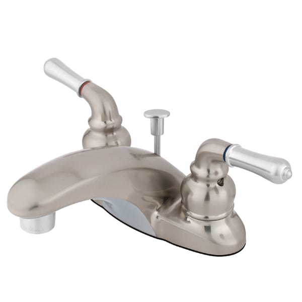 4" Centerset Bathroom Faucet, Brushed Nickel/Chrome